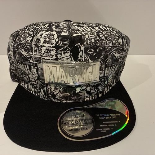 Marvel black white snapback - black,